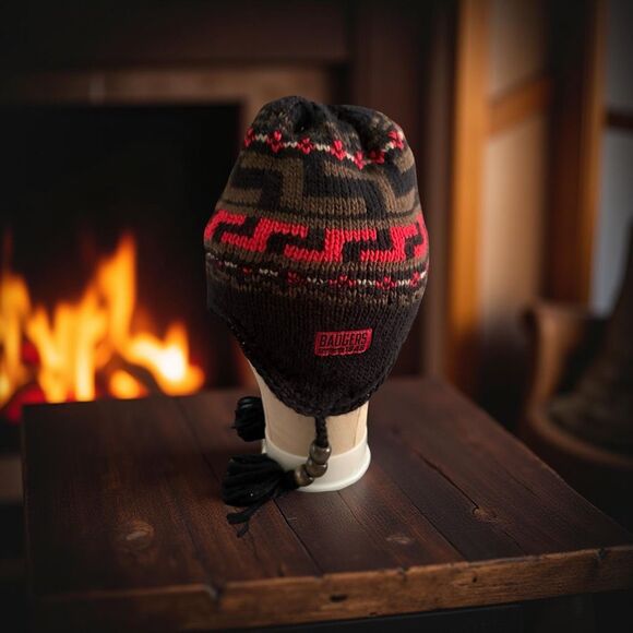 NWT Wisconsin Badgers Knit Adult Ear Flap Wood Beard Tassel Beanie Hat OSFA - Picture 7 of 8